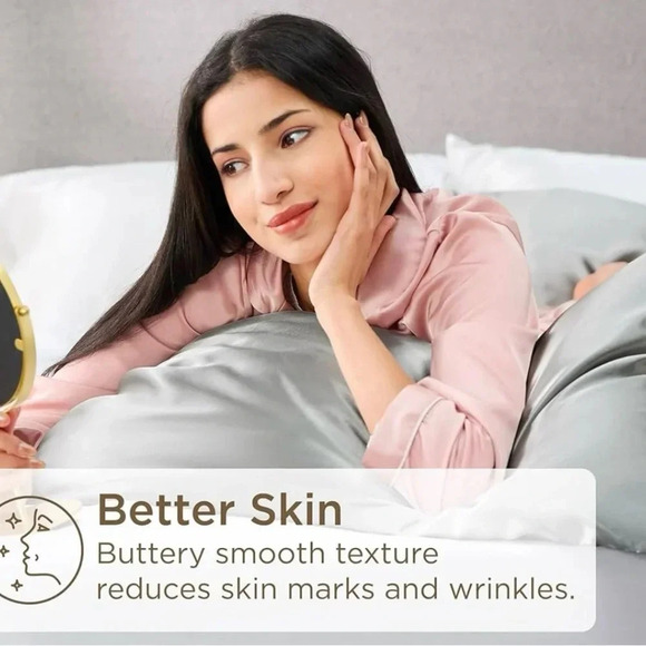 Satin Pillowcase for Hair and Skin,Super Soft and Cooling Cases 2 Pack Coral New - Picture 5 of 6